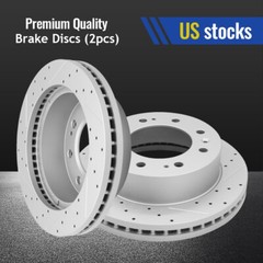 Front Drilled Disc Brake Rotors for GMC Chevrolet Sierra Silverado 2500 3500 HD