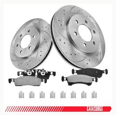 Front and Rear Disc Rotors Ceramic Brake Pads for 2010 2011 Ford F-150 6-Lugs