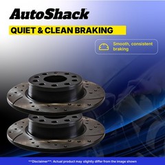 Rear Drilled Slotted Brake Rotors Pair for Toyota Camry Avalon Lexus ES350