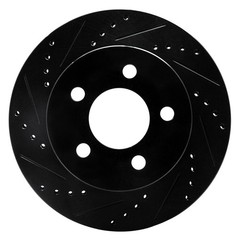For Jeep Cherokee 99-01 Brake Rotor eLINE Drilled & Slotted 1-Piece Front Driver