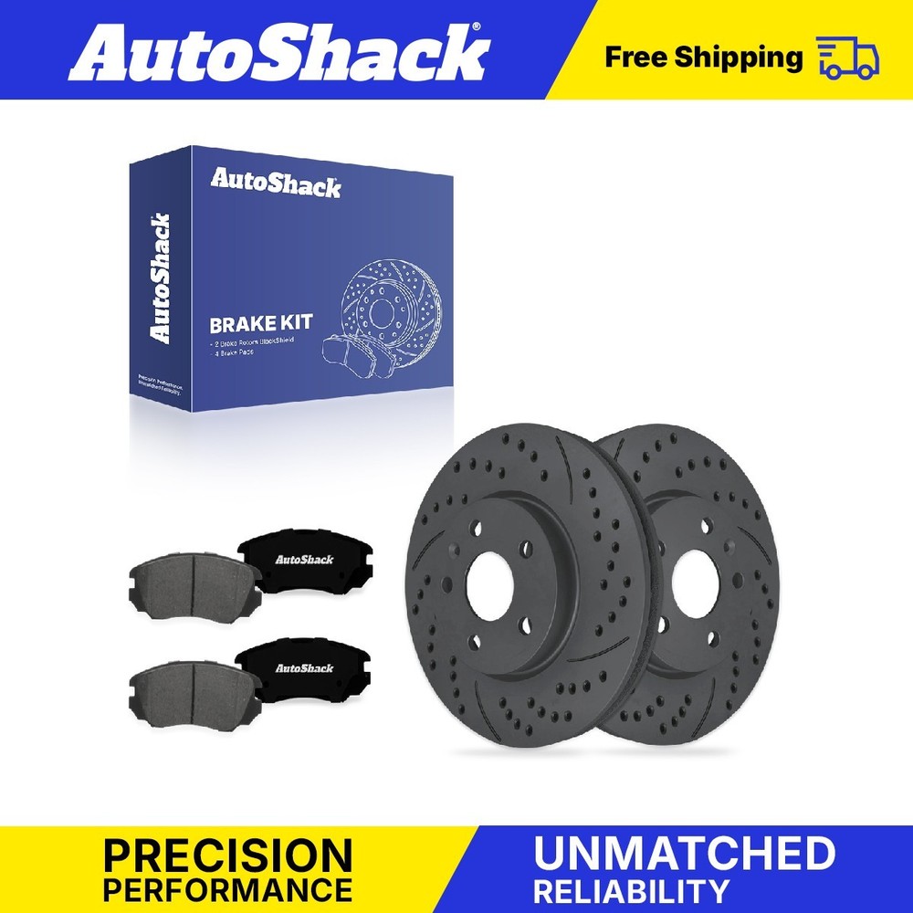 Front Drilled Slotted Brake Rotors Premium Pads for Chevy, Equinox 2010-2017