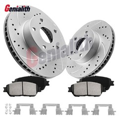 Front Drilled Disc Rotors & Brake Pads Kit For Toyota Tacoma 2005-2013 2014 2015