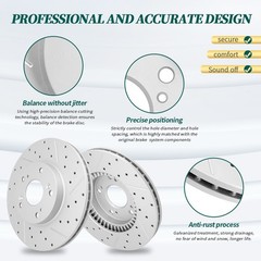 320mm Front Rear Drilled Disc Brake Rotors for Ford Mustang 2015-2021 2022 2023