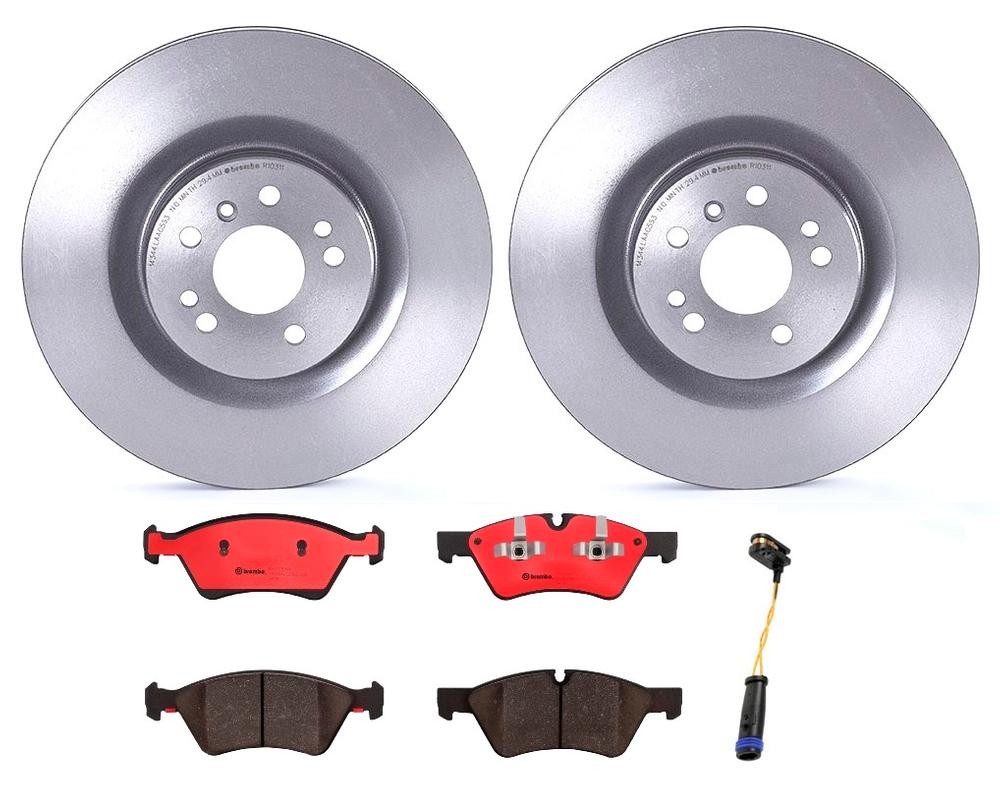 NEW Front Brake Kit Disc Rotors Ceramic Pads with Sensor Brembo For MB X164 W164