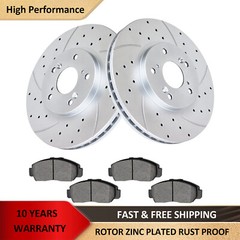 Front Drilled Brake Rotors and Ceramic Pads for Honda Accord Civic Element CR-V