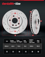 Front Rear Brake Rotors Ceramic Brake Pads for Chrysler Aspen Durango Ram 1500