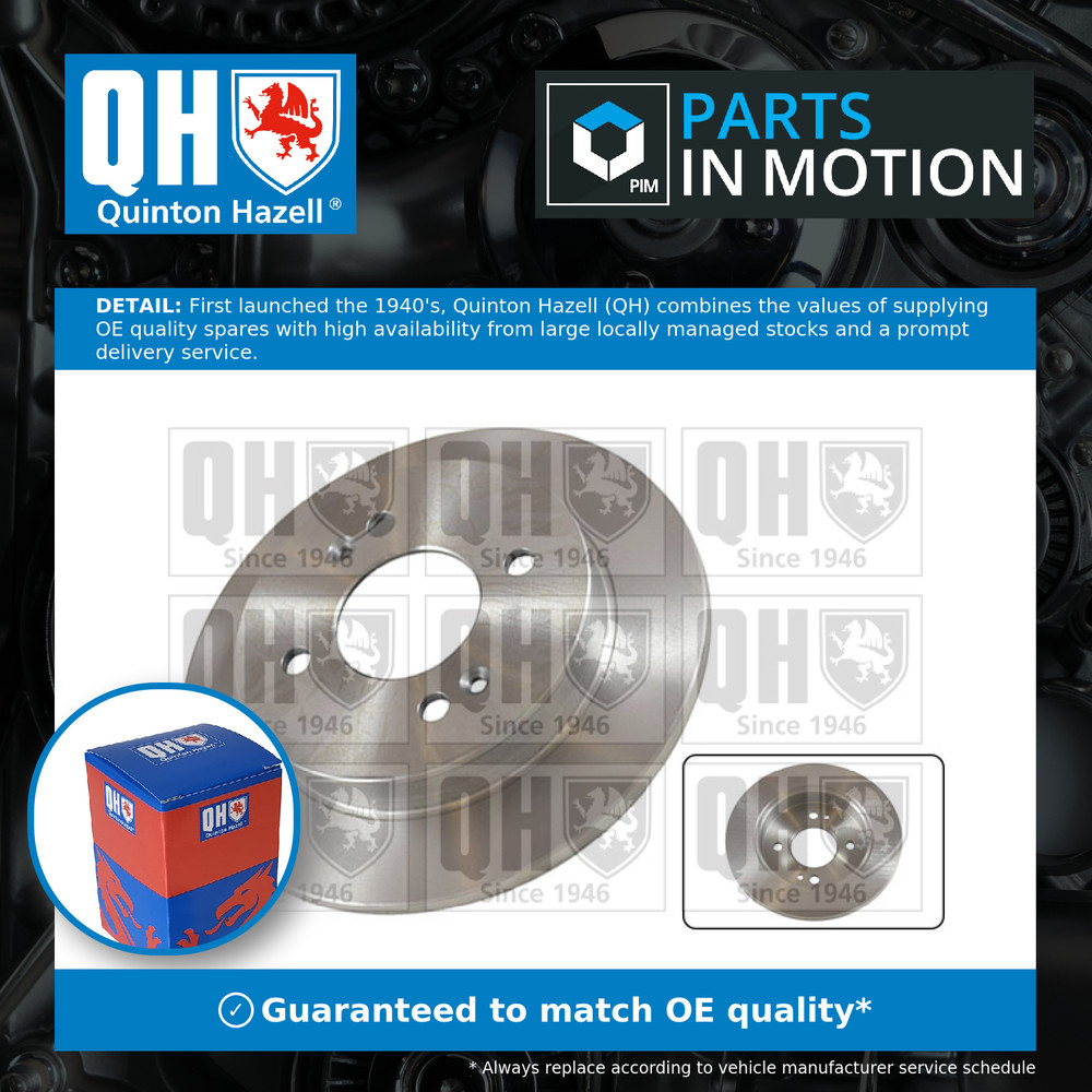 2x Brake Discs Pair Solid fits KIA PICANTO JA, TA 1.2 Rear 2011 on 234mm Set QH