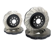 VW Golf MK7 GTI R Audi S3 Leon Wavy Drilled Front & Rear Brake Discs 340/310mm