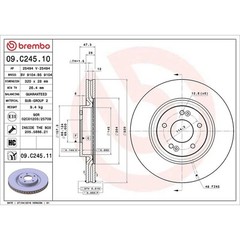 Brembo Prime Line UV Coated Vented Brake Disc 09.C245.11 – High Quality