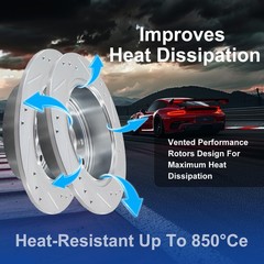 Rear Drilled Brake Rotors for PONTIAC GRAND AM 1999 -2005 & GRAND PRIX 1997-2003