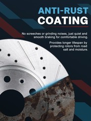 12.76 in Front Drilled Disc Brake Rotors for 2009 2010 2011 – 2016 Toyota Venza