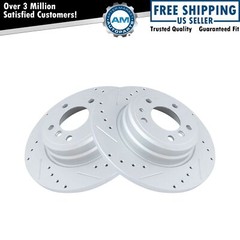 Performance Brake Rotor Drilled Slotted G-Coated Rear Pair for BMW