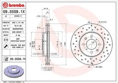 Brembo 09.5509.1X 262mm Front Disc Brake Rotor for 1990-2005 Honda Civic