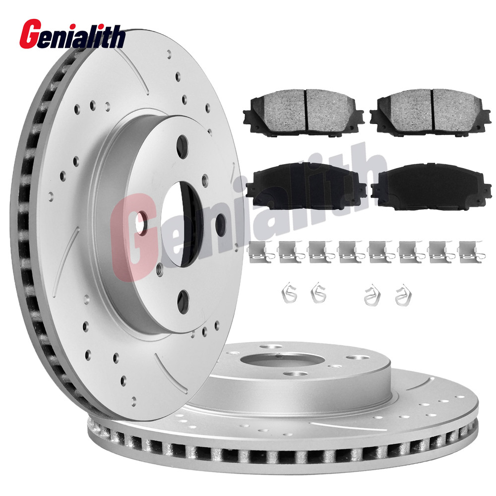 Front Disc Rotors Brake + Brake Pads for 2016-2018 Toyota Yaris Prius C Scion iQ
