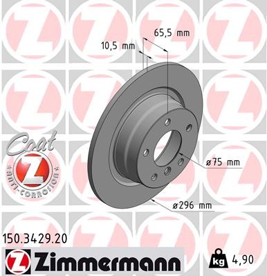 2X 150.3429.20 Zimmermann Brake Disc for BMW, BMW (BRILLIANCE)