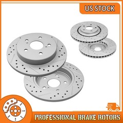 Front & Rear Drilled Brake Rotors For 2015 2016-2021 Lexus NX300H NX300 NX200T