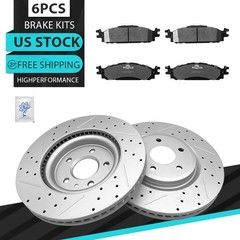 12.8” 325mm Front Drilled Rotors Brake Pad for Ford Explorer Taurus Lincoln MKS