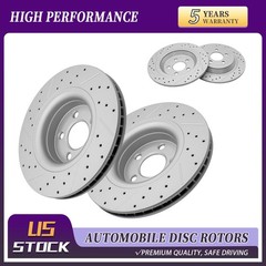 12.6″Front & 12.6″Rear Drilled Disc Brake Rotor For 2015-2022 2023 Ford Mustang