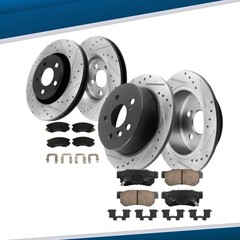 Front Rear Drilled Slotted Brake Rotors Pads for 2007-2010 Hyndai Elantra