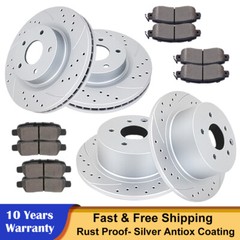Front Rear Drilled Rotors Ceramic Brakes Pads Fit 2013 – 2023 Nissan Altima Kits