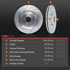 4x Drilled Brake Rotors for INFINITI Q60 2017-2020 Q70 FX50 M56 Q50 Front & Rear