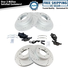 Performance Brake Rotor Drilled Slotted & Ceramic Pad Front & Rear Kit