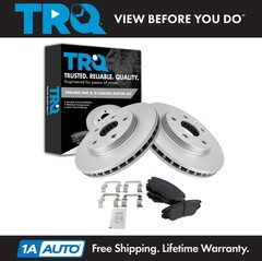 TRQ Front Premium Posi Ceramic Brake Pad & Coated Rotor Kit for Chevrolet Buick