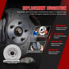 Front Rotors Ceramic Pads for 2004-2008 Lincoln Mark LT Ford F-150 RWD