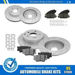 Front Rear Brake Disc Rotors & Ceramic Brake Pads Kit For Toyota Rav4 2006 -2018