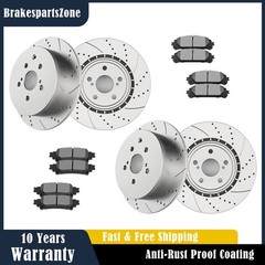Fit for Lexus RX350 RX450H 328mm Front 309mm Rear Drilled Brake Rotors Pads Kits