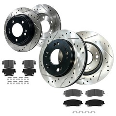 Front Rear Drilled Slotted Rotors Brake Pads for Dodge Magnum 2005 2006 2007