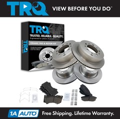 TRQ Posi Ceramic Disc Brake Pad & Rotor Front & Rear Kit for Toyota Truck