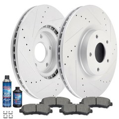 Fits NISSAN MAXIMA 2016-2016 Drill & Slot Front Brake Discs Rotors Ceramic Pads