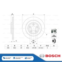 Fits Jaguar XF S-Type XJ XK XK8 Brake Disc Rear Bosch C2C25339 C2D26352