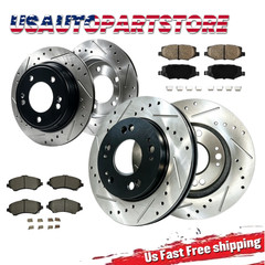 302mm Front Rear Drilled Rotors Brake Ceramic Pads for Jeep Wrangler JK 2018
