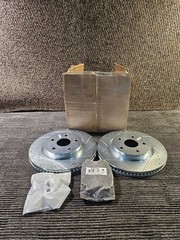 (QTY 2) Power Stop JBR1763XPR Drilled and Slotted Brake Rotor with Brake Pads