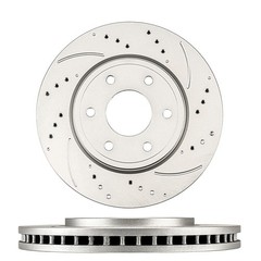 2x Front Drilled Slotted Vented Brake Rotors for 2009 Suzuki Equator 12142089