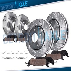 8pc Front Rear Drilled Brake Rotors Brake Pads Kit for Ford Fusion Lincoln MKZ
