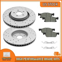 Front Drilled Brake Rotors Ceramic Pads For 2019-2021 Ford Edge Lincoln Nautilus