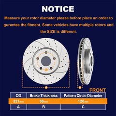 Front & Rear Drilled Disc Rotors + Brake pads for Chevrolet Equinox GMC Terrain