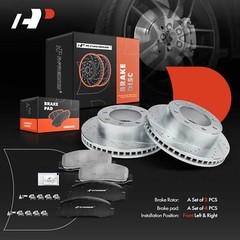 A-Premium Front Drilled Rotors &Ceramic Brake Pads for Ford F-250 F-350 Super