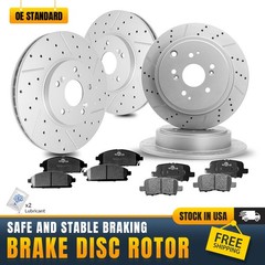 Front Rear Disc Rotors & Ceramic Brake Pads for 2003 2004 2005 2006 Acura MDX