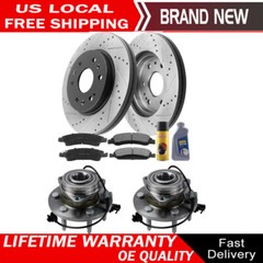 4WD Front Wheel Bearing Hub and Brake Rotor for Chevy Silverado 1500 5.3L V8