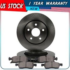 Front Brake Rotors Discs + Brake Ceramic Pads For 2011 2012 2013 DODGE DURANGO
