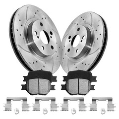 Front Drilled Slotted Brake Rotors Ceramic Pads for 2000 2001-2005 Toyota Celica