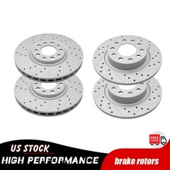 Front Rear Drilled Disc Brake Rotors for 2013 2014 2015 2016 Dodge Dart