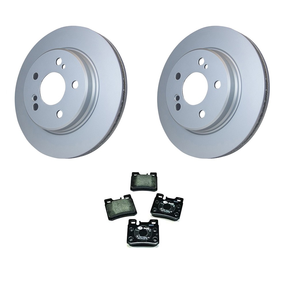 Hella Rear Rotors Low-Met Disc Brake Pad Kit For W202 C36 W124 400E E420 Sedan