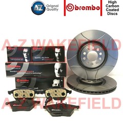 For Skoda Octavia VRS RS 1.8 Turbo Brembo Front Grooved Max Brake Discs Pads 312