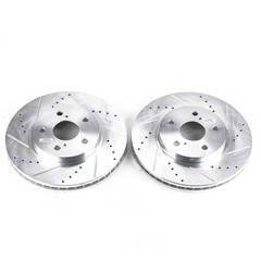 Disc Brake Rotor Set-Front Drilled, Slotted and Zinc Plated Brake Rotor Pair