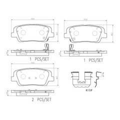 Brembo OEM Rear Ceramic Brake Pads Kit For 2016-2020 Kia Sorento 9 Yr Warranty